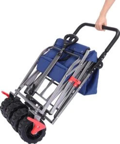 AREBOS Handkar | Transportwagen | Apparatuurwagen | Opvouwbaar | Duwstang| Blauw -Campingwinkels 1001x1200 6