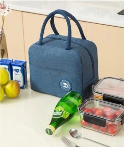 Merkloos Koeltas Lunch - Lunchtas Volwassenen - Kinderen - Lunchtrommel - Picknicktas - Koelzak - Coolbag - Waterdicht - Lunchtas - Koeltasje - Donker Blauw -Campingwinkels 1015x1200