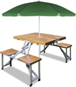 Merkloos Deuba Picknicktafel Campingtafel - Opvouwbaar Voor 4 Personen - Hout En Aluminium -Campingwinkels 1053x1200 1