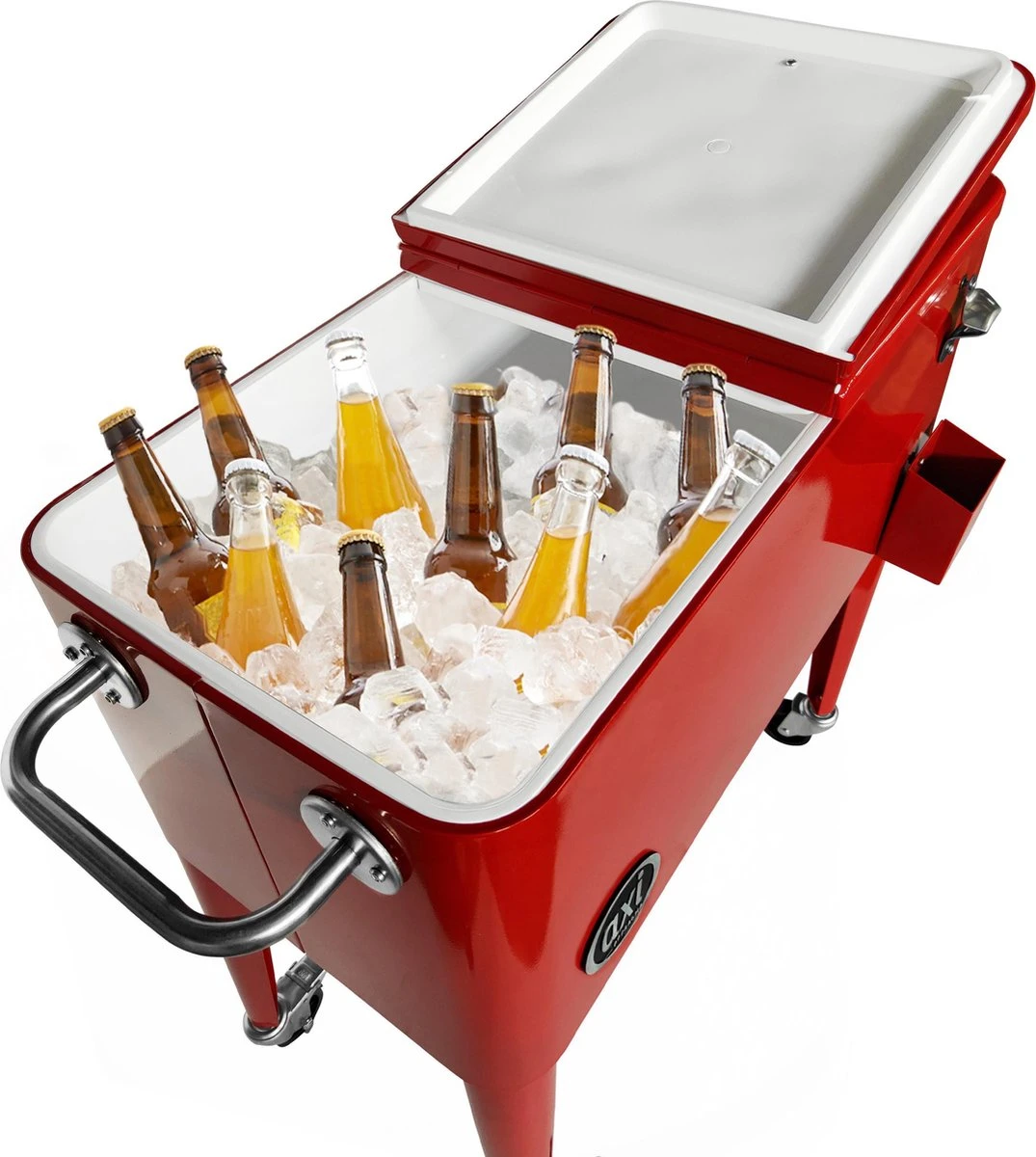AXI Retro Cooler Rood - Koeler Met Wielen - 76L Inhoud - Koelbox Met Aftapkraan 18 AXI Retro Cooler Rood - Koeler Met Wielen - 76L Inhoud - Koelbox Met Aftapkraan - Afbeelding 18