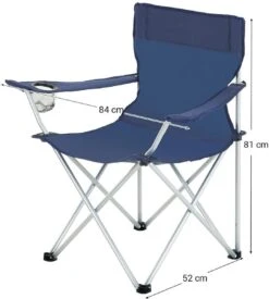 Set Van 2 Opvouwbare Campingstoelen, Klapstoelen Voor Buiten, Comfortabel, Met Armleuningen En Bekerhouders, Stabiel Frame, Draagvermogen 120 Kg - Blauw -Campingwinkels 1078x1200 1