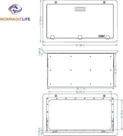 Merkloos NormadicLife® - Outdoor – Opklapbare Tafel - Eettafel – Tafel Voor Buitenkeuken - Caravan – Camper – Picknicktafel - Ingebouwd Ledlicht – Wit -Campingwinkels 1081x1200