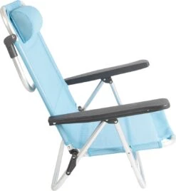 Bo-Camp Beach Chair - Monaco - Aluminium - Blauw -Campingwinkels 1106x1200