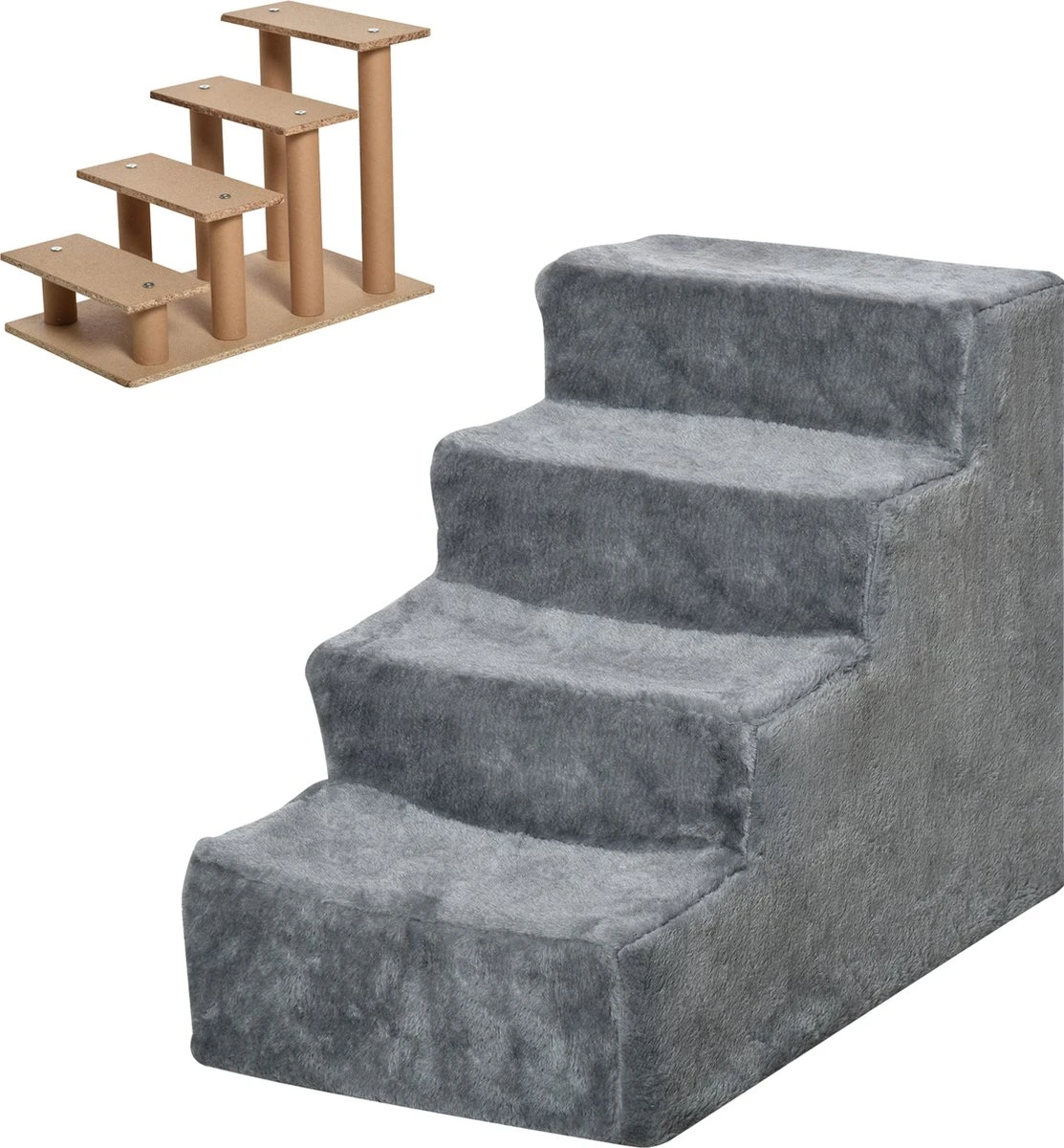 PawHut Huisdierentrap Hondentrap Met 4 Treden Kattentrap Met Afneembare Pluchen Hoes D06-091 10 PawHut Huisdierentrap Hondentrap Met 4 Treden Kattentrap Met Afneembare Pluchen Hoes D06-091 - Afbeelding 10