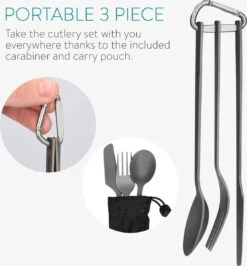 Navaris Campingbestek Van Titanium - Set Met Vork, Mes En Lepel - Bestekset Voor Onderweg En Op Reis - Inclusief Karabijnhaak En Bewaarzakje 18 Navaris Campingbestek Van Titanium - Set Met Vork, Mes En Lepel - Bestekset Voor Onderweg En Op Reis - Inclusief Karabijnhaak En Bewaarzakje -Campingwinkels 1113x1200 7
