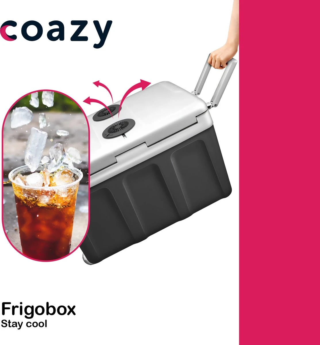 Koelbox Met Wielen Voor Auto & Camping Warm En Koud 40L - Frigobox Elektrisch 12v 230 Volt - MiniBar - Mini Koelkast | Verkoelt En Verwarmt | Eco-modus - Minibar - Mini Koelkast 6 Koelbox Met Wielen Voor Auto & Camping Warm En Koud 40L - Frigobox Elektrisch 12v 230 Volt - MiniBar - Mini Koelkast | Verkoelt En Verwarmt | Eco-modus - Minibar - Mini Koelkast - Image 6