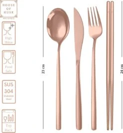 House Of Husk Reisbestek - Reis Bestekset - Chopsticks - Metalen Rietjes Met Borstel - Lepel - Vaatwasserbestendig - RVS - 7 Delig - Rose Goud 8 House Of Husk Reisbestek - Reis Bestekset - Chopsticks - Metalen Rietjes Met Borstel - Lepel - Vaatwasserbestendig - RVS - 7 Delig - Rose Goud -Campingwinkels 1115x1200 3