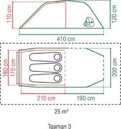 Coleman Tasman 3 Tunneltent - 3-Persoons - Groen -Campingwinkels 1129x1200 2