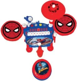 Lexibook Spider-Man Elektronische Drumkit Voor Kinderen, Realistisch Drumgeluid, 8-toetsen Toetsenbord, Mp3-stekker, Inclusief Stoel, Blauw/rood, K610SP -Campingwinkels 1134x1200