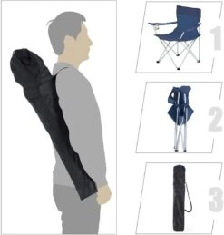 Set Van 2 Opvouwbare Campingstoelen, Klapstoelen Voor Buiten, Comfortabel, Met Armleuningen En Bekerhouders, Stabiel Frame, Draagvermogen 120 Kg - Blauw -Campingwinkels 1146x1200