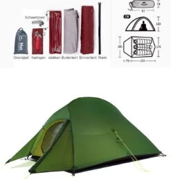 Cloud Up 3 Upgraded - Naturehike® - Tent 3 Persoons - Lichtgewicht Tent - Incl. Grondzeil - 20D 4000MM - Outdoor Kampeertent - Waterdicht - Hiking & Wandelen -Campingwinkels 1147x1200 3