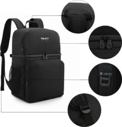 Koeltas Rugzak (28L) - Geschikt Voor 16 Blikjes - Lunchtas Voor Dames En Heren - Zwart -Campingwinkels 1152x1200 4