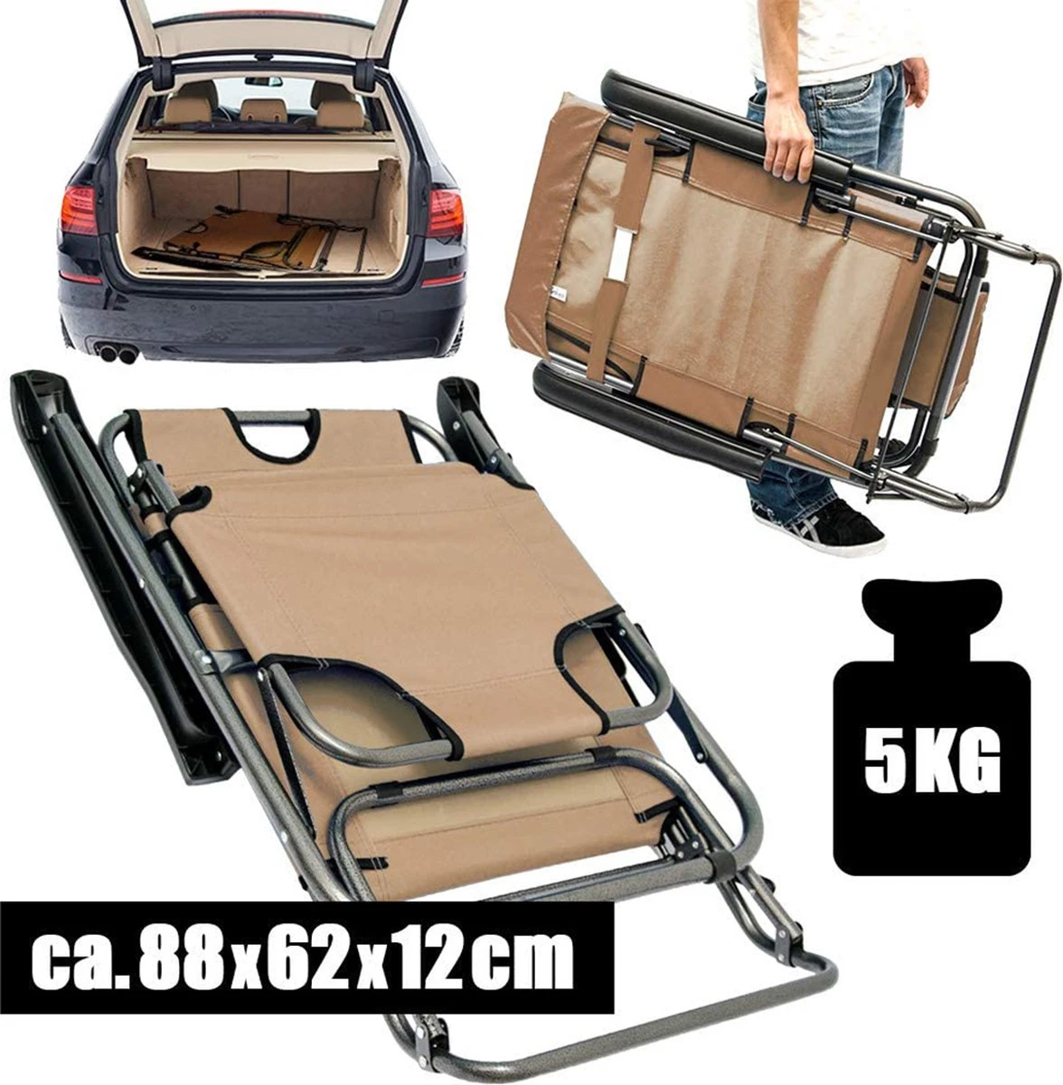 Ligstoel Opvouwbaar 155x60cm - Lichte Ligbed Relaxstoel Tuinstoel Campingstoel Strandstoel 12 Ligstoel Opvouwbaar 155x60cm - Lichte Ligbed Relaxstoel Tuinstoel Campingstoel Strandstoel - Image 12