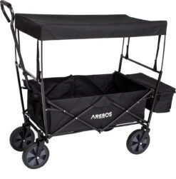 AREBOS Handwagen Vouwbare Dak Handwagen Vouwbare Trolley Uitrustingswagen Zwart -Campingwinkels 1183x1200 13