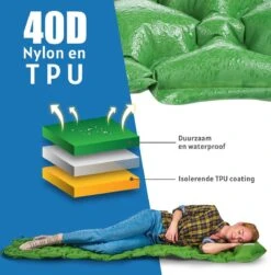 TRVLMORE Slaapmat - Zelfopblazend - 1 Persoons - Ingebouwde Pomp En Kussen - Groen -Campingwinkels 1183x1200 8