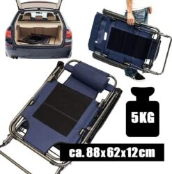 Ligstoel 155x60cm - Opvouwbaar Campingstoel Ligbed Strandstoel Tuinstoel Vouwligstoel Blauw -Campingwinkels 1184x1200 1