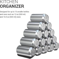 Kwmobile 1x Opvouwbare Houder Voor Flessen En Blikjes - Voor Koelkast En Voorraadkast - Siliconen Flessenhouder In Zwart - 31 X 9,5 X 1 Cm -Campingwinkels 1184x1200 6