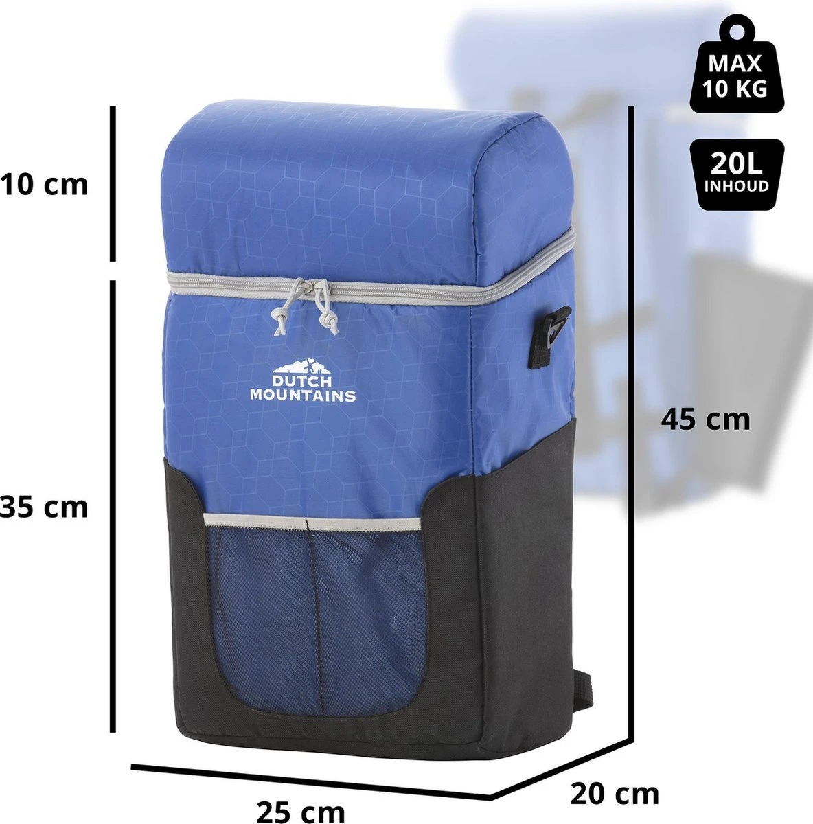 Dutch Mountains Koeltas Rugzak | Cooler Backpack 20 Liter | Picknicktas | Lunchtas | Koelrugzak | Strandtas | Blauw 3 Dutch Mountains Koeltas Rugzak | Cooler Backpack 20 Liter | Picknicktas | Lunchtas | Koelrugzak | Strandtas | Blauw - Image 3