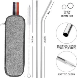 House Of Husk Reisbestek - Reis Bestekset - Chopsticks - Metalen Rietjes Met Borstel - Lepel - Vaatwasserbestendig - RVS - 7 Delig - Zilver -Campingwinkels 1186x1200 6