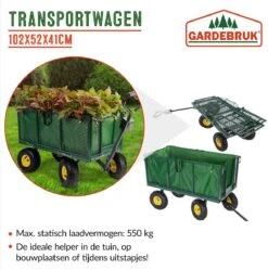 Gardebruk Bolderkar Binnenzeil - Belastbaar Tot 550 Kg – Groen -Campingwinkels 1188x1200 16