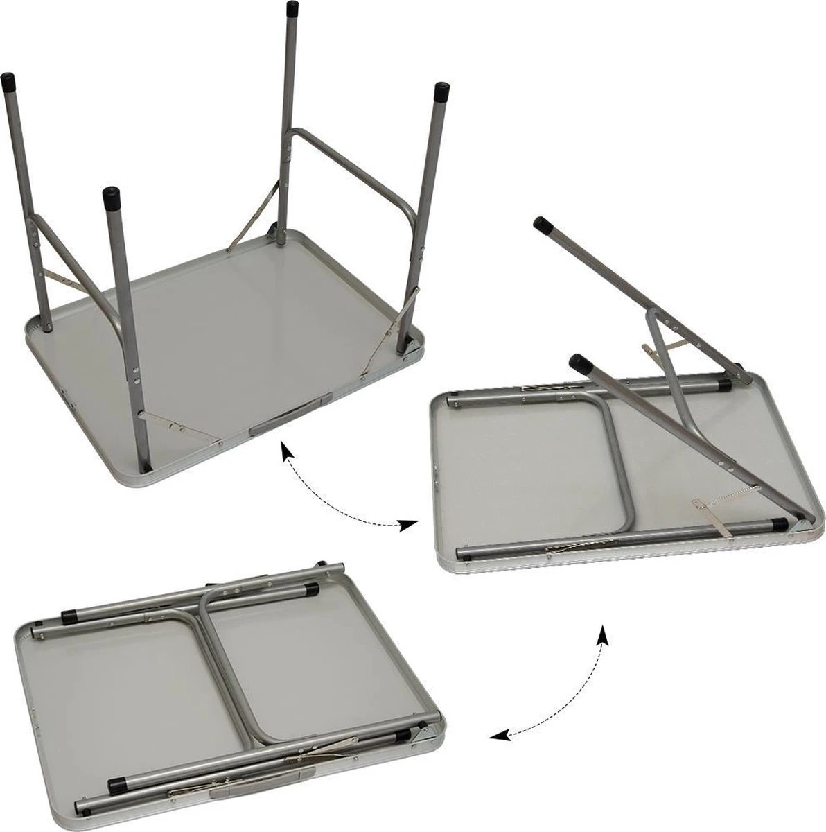 Alu Campingtafel 70x55cm - Inklapbbar Kampeertafel - Picknicktafel Licht Vouwtafel Klaptafel Grijs 10 Alu Campingtafel 70x55cm - Inklapbbar Kampeertafel - Picknicktafel Licht Vouwtafel Klaptafel Grijs - Image 10