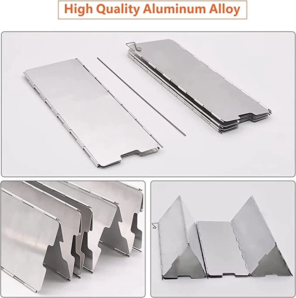 IBright Kookwindscherm - 12 Delig - 24cm Hoog - Kamperen -Opvouwbaar - Universeel 3 IBright Kookwindscherm - 12 Delig - 24cm Hoog - Kamperen -Opvouwbaar - Universeel - Image 3