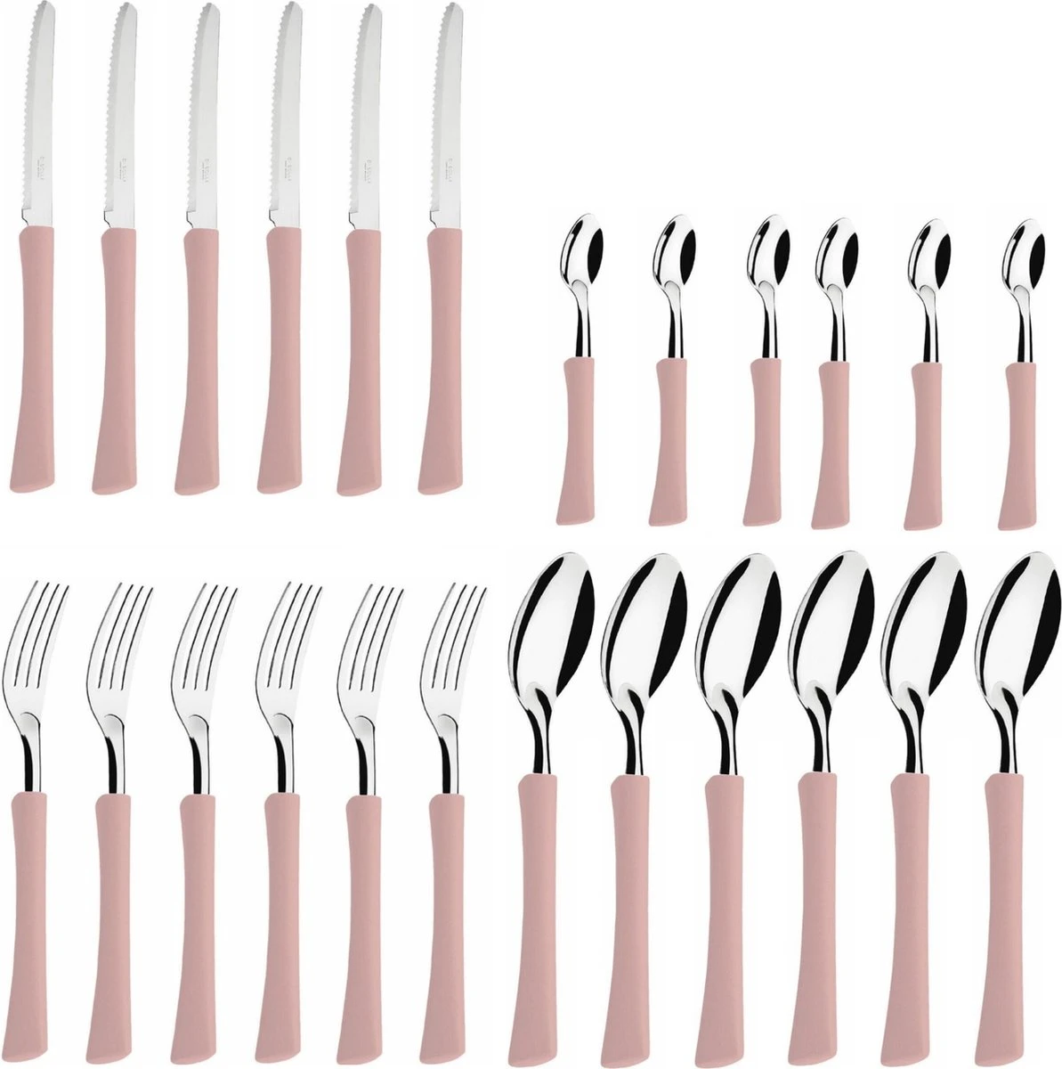 Di Solle Inova D - 6 Persoons Bestekset - Handige Opbergbak Met Raspdeksel - 26 Delig - Baby Pink 8 Di Solle Inova D - 6 Persoons Bestekset - Handige Opbergbak Met Raspdeksel - 26 Delig - Baby Pink - Afbeelding 8