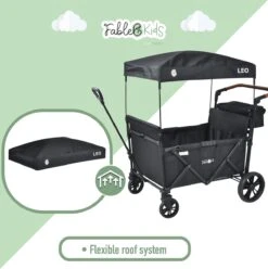 FableKids LEO X4Lite Opvouwbare Handkar Met Dak Onyx Zwart -Campingwinkels 1194x1200 6