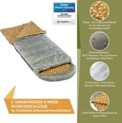 Skandika Dundee Flannel-R Slaapzak – Slaapzakken – Slaapzakken Volwassen - Maat M – Unisex - Katoen, Luxe Kwaliteit, Dubbele Slaapzak, 3 Seizoenen, Tot -20°C - 220 X 80 Cm - Outdoor Kampeerslaapzak – Ritssluiting Rechts - Grijs/geel 8 Skandika Dundee Flannel-R Slaapzak – Slaapzakken – Slaapzakken Volwassen - Maat M – Unisex - Katoen, Luxe Kwaliteit, Dubbele Slaapzak, 3 Seizoenen, Tot -20°C - 220 X 80 Cm - Outdoor Kampeerslaapzak – Ritssluiting Rechts - Grijs/geel -Campingwinkels 1195x1200 2