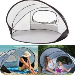 Deryan Luxe Pop Up Strandtent XXL - Anti-UV 50+ - Zilver -Campingwinkels 1196x1200 8