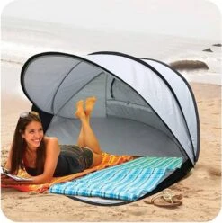 Deryan Luxe Pop Up Strandtent XXL - Anti-UV 50+ - Zilver -Campingwinkels 1197x1200 32