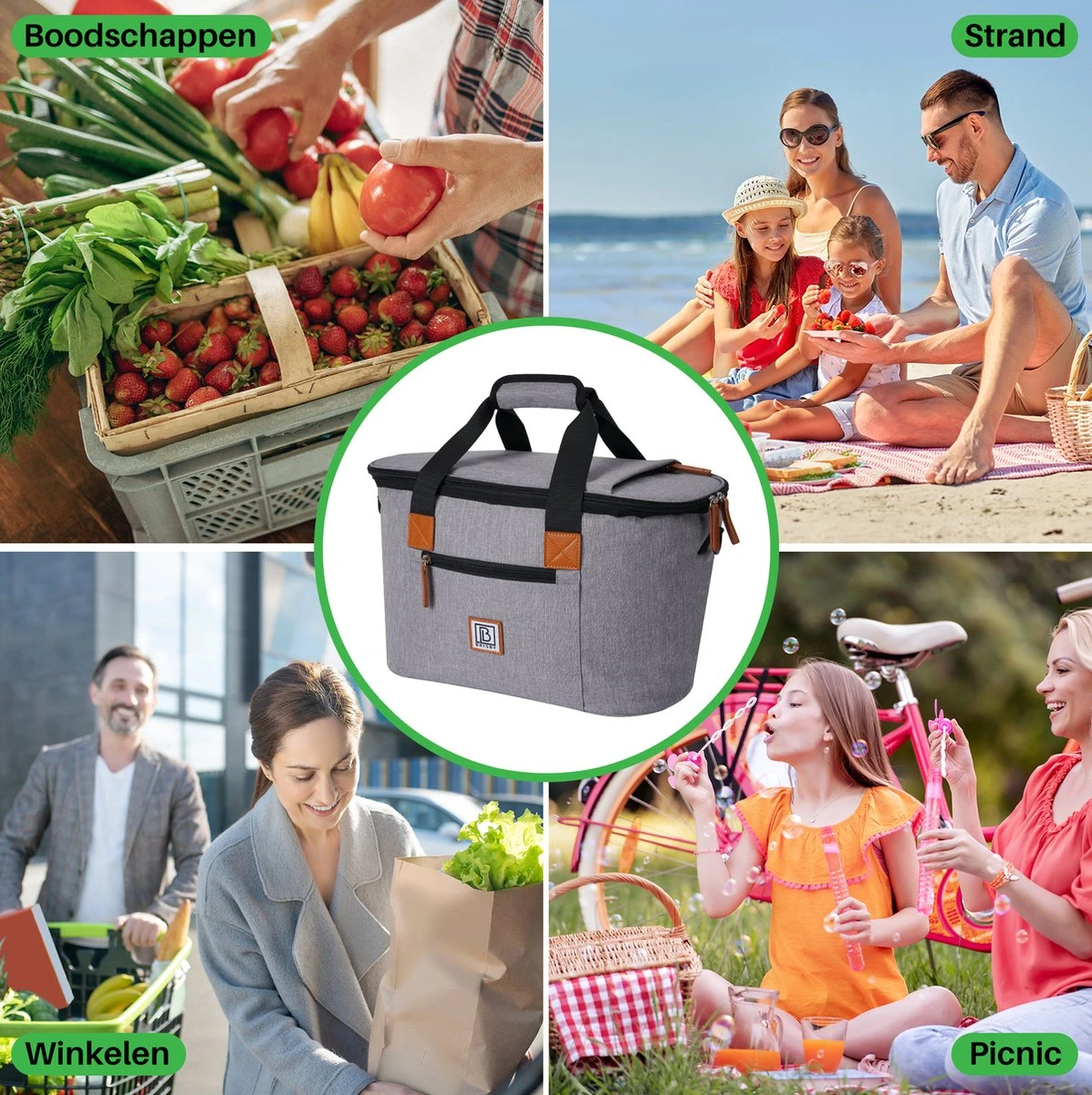 Brisby 4 Laags Geïsoleerde Koeltas - Boodschappentas 21 Liter - Grijs 5 Brisby 4 Laags Geïsoleerde Koeltas - Boodschappentas 21 Liter - Grijs - Image 5