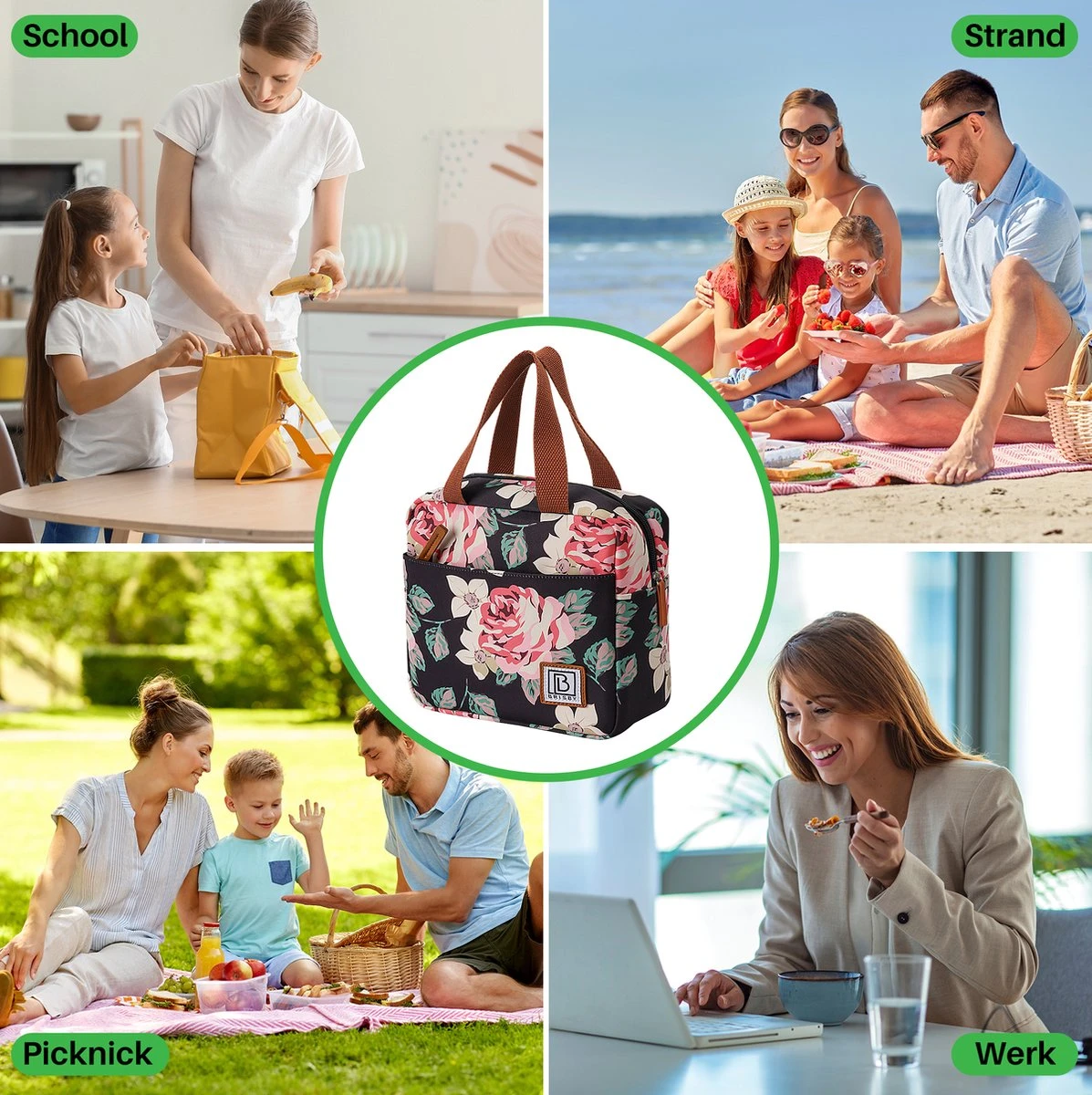 Brisby 4 Laags Geïsoleerde Koeltas - Lunchtas 4 Liter - Bloemetjes 9 Brisby 4 Laags Geïsoleerde Koeltas - Lunchtas 4 Liter - Bloemetjes - Image 9