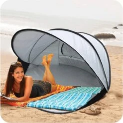 Deryan Luxe Pop Up Strandtent XXL - Anti-UV 50+ - Zilver -Campingwinkels 1198x1200 10