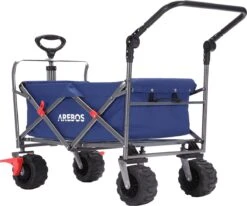 AREBOS Handkar | Transportwagen | Apparatuurwagen | Opvouwbaar | Duwstang| Blauw -Campingwinkels 1200x1000 14