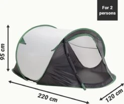 JEMIDI Tweepersoons Pop-up Tent - Opgooitent, Werptent Voor 2 Personen - Ideaal Als Festivaltent Of Kampeertent - Verschillende Kleuren -Campingwinkels 1200x1004 1