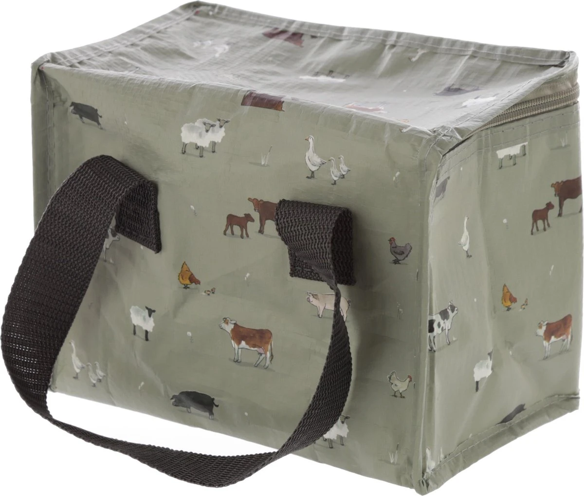 Kleine Koeltas Voor Lunch Grijs Met Boerderij Dieren Print 16 X 21 X 14 Cm 4,7 Liter - Koeltassen 2 Kleine Koeltas Voor Lunch Grijs Met Boerderij Dieren Print 16 X 21 X 14 Cm 4,7 Liter - Koeltassen - Image 2