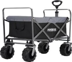 AREBOS Handkar | Transportwagen | Apparatuurwagen | Opvouwbaar | Zwart / Grijs -Campingwinkels 1200x1021 7