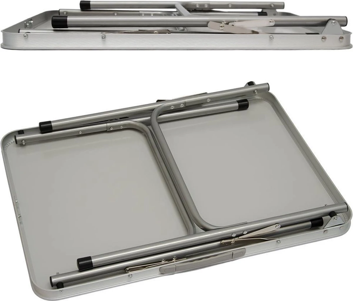 Alu Campingtafel 70x55cm - Inklapbbar Kampeertafel - Picknicktafel Licht Vouwtafel Klaptafel Grijs 5 Alu Campingtafel 70x55cm - Inklapbbar Kampeertafel - Picknicktafel Licht Vouwtafel Klaptafel Grijs - Image 5