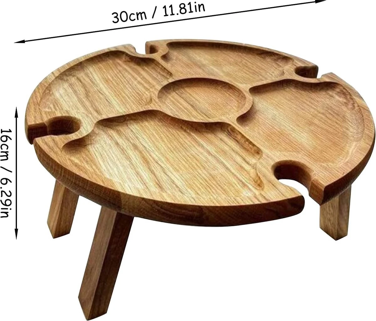 Merkloos Opvouwbare Draagbare Picknicktafel, Outdoor Opvouwbare Lichtgewicht Kampeertafel 30,5 Cm Kleine Houten Wijnpicknicktafel Voor Feest, Strand, Tuin, Camping, Barbecue, Reizen 3 Merkloos Opvouwbare Draagbare Picknicktafel, Outdoor Opvouwbare Lichtgewicht Kampeertafel 30,5 Cm Kleine Houten Wijnpicknicktafel Voor Feest, Strand, Tuin, Camping, Barbecue, Reizen - Image 3