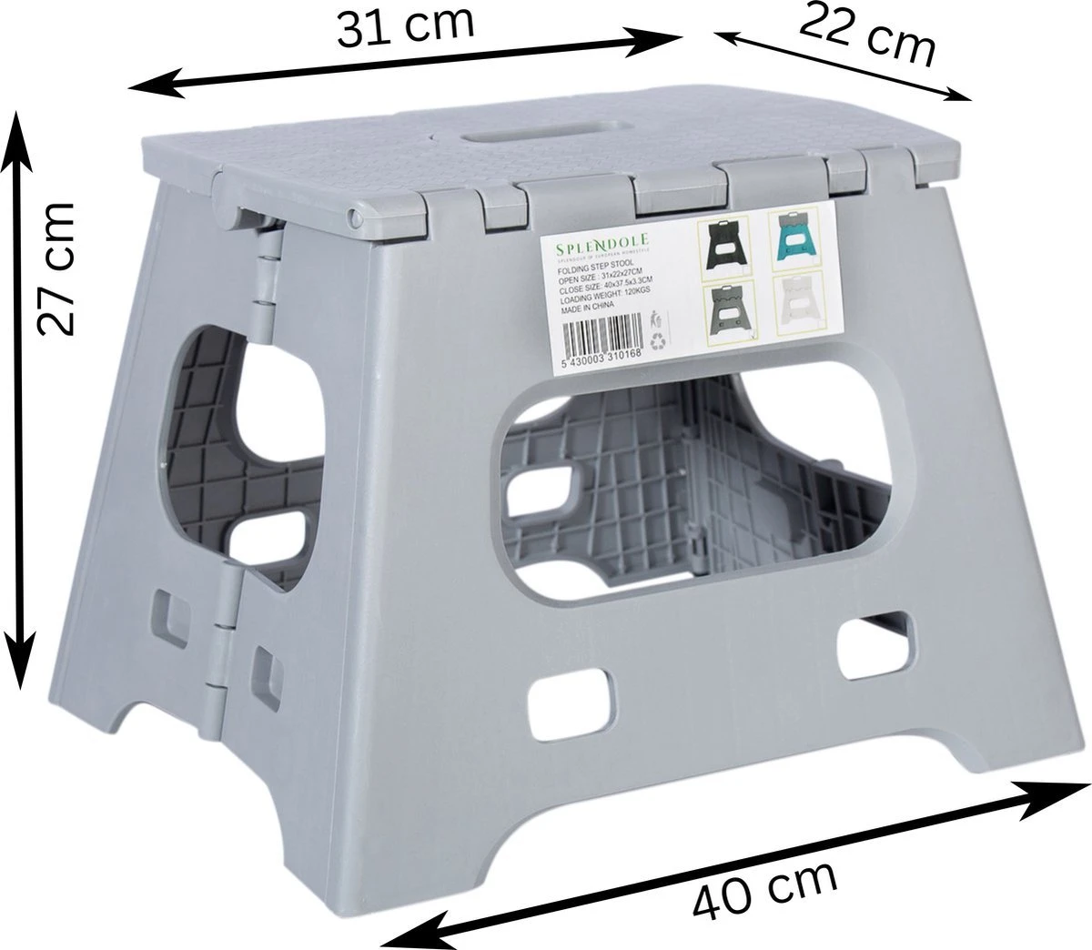 Splendole Opstapje Inklapbaar Caravanopstapje - Opvouwbaar - 120 Kg - 27 Cm Krukje Grijs 6 Splendole Opstapje Inklapbaar Caravanopstapje - Opvouwbaar - 120 Kg - 27 Cm Krukje Grijs - Afbeelding 6