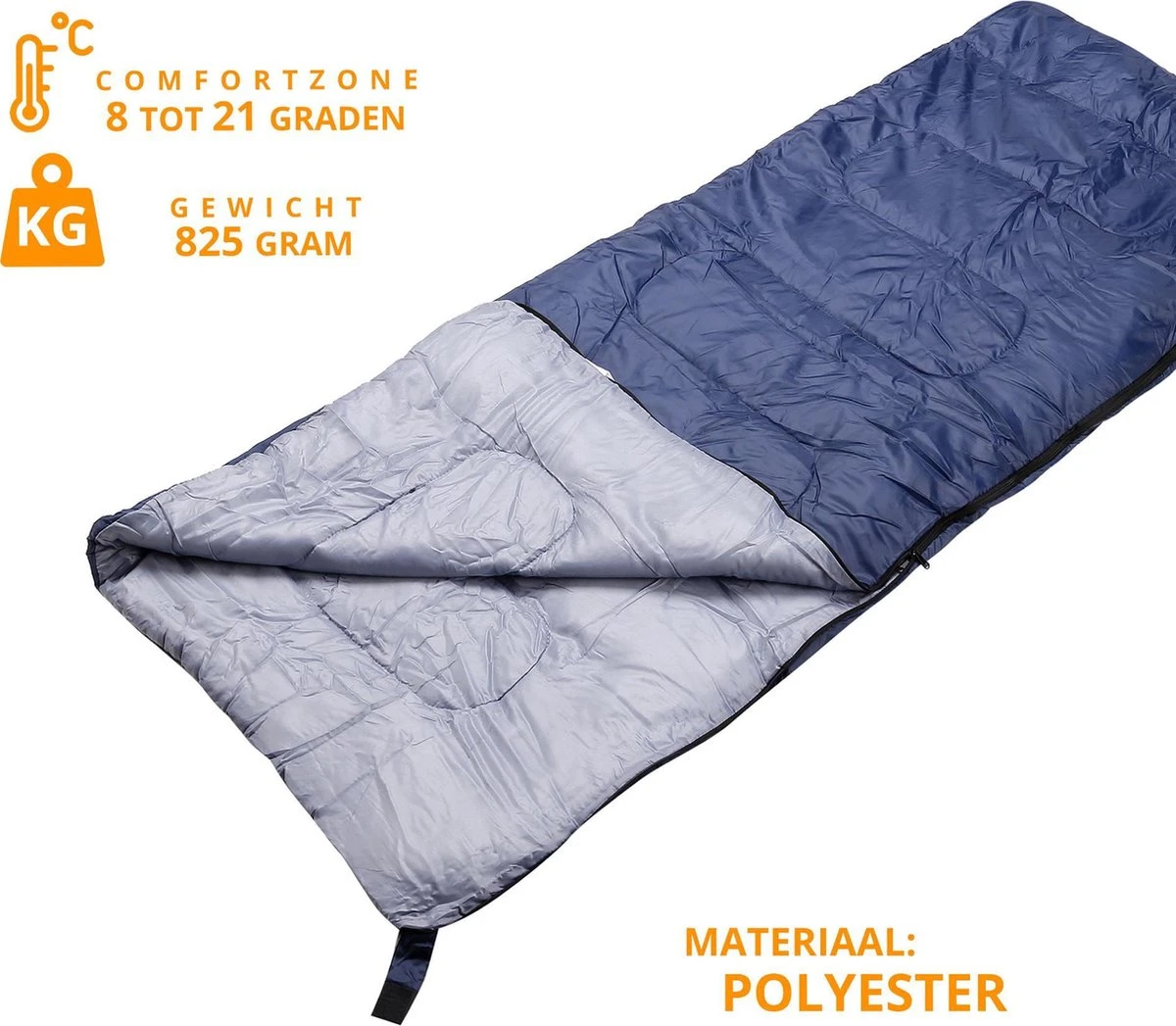 Slaapzak Envelop Dekenmodel - Zomer - 190cm X 70cm - Met Hoes 3 Slaapzak Envelop Dekenmodel - Zomer - 190cm X 70cm - Met Hoes - Afbeelding 3