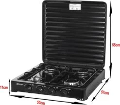 Zilan - Gas Kooktoestel 4 Pits - Campingkooktoestel - Gaskookplaat - Zwart -Campingwinkels 1200x1052 1