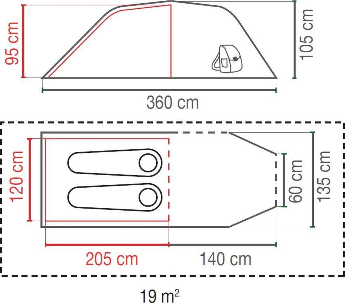 Coleman Cortes 2 Tunneltent - 2-Persoons - Blauw/Wit 5 Coleman Cortes 2 Tunneltent - 2-Persoons - Blauw/Wit - Image 5