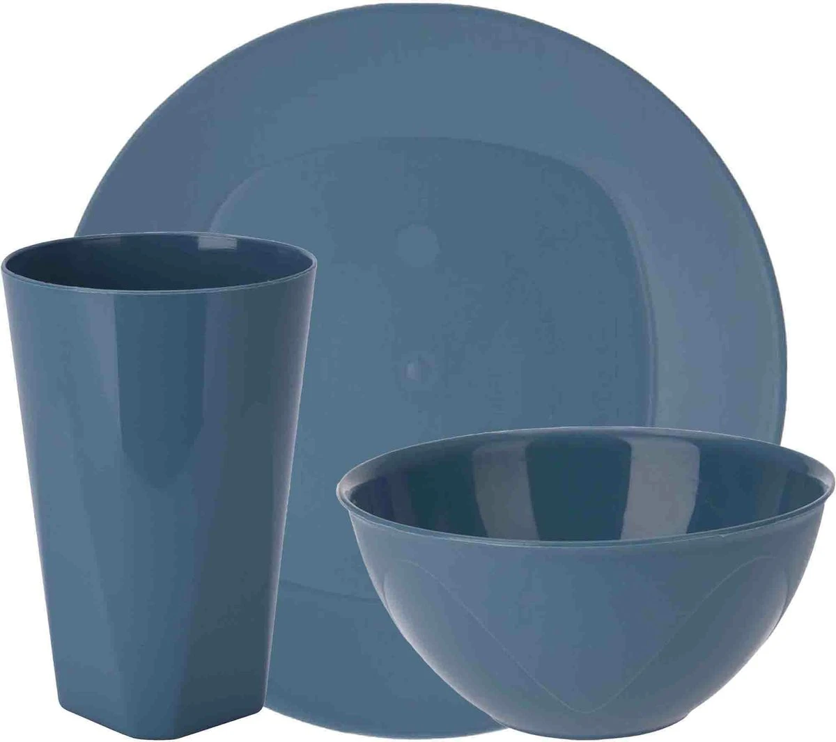 Serviesset 24-delig - Kunststof - Petrol - 8 Personen 5 Serviesset 24-delig - Kunststof - Petrol - 8 Personen - Afbeelding 5