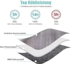 HN® Lunchtas Grijs Pijlen, Geïsoleerde Koeltas, Lekvrij, Extra Grote Opening Voor De Lunch Box, 25×16,5×26cm Design Heren En Dames -Campingwinkels 1200x1083 5