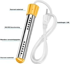 Dompelaar 2000W Incl. Thermometer & Staalspons - Reisdompelaar - Emmerdompelaar - Waterkoker - Camping - Kamperen - Outdoor -Campingwinkels 1200x1100 1