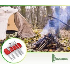 Roestvrij Staal Bestek (kampeerset) – Draagbare Reislepels, -vork En -mes Voor Festivals, Camping Of Trektochten - Wordt Geleverd Met Een Neopreen Draagtasje Met Een Lichtgewicht Flesopener -Campingwinkels 1200x1100 6
