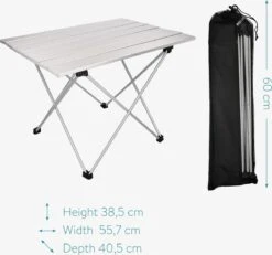 Navaris Campingtafel - Inklapbaar Campingtafeltje Van Aluminium - Opvouwbare Tafel Inclusief Draagtas - Picknicktafel - Zilver 13 Navaris Campingtafel - Inklapbaar Campingtafeltje Van Aluminium - Opvouwbare Tafel Inclusief Draagtas - Picknicktafel - Zilver -Campingwinkels 1200x1120 1