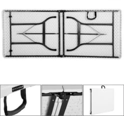 Casaria Tuintafel Opvouwbaar – Met Draaggreep 220x70 Cm – Wit -Campingwinkels 1200x1121 1